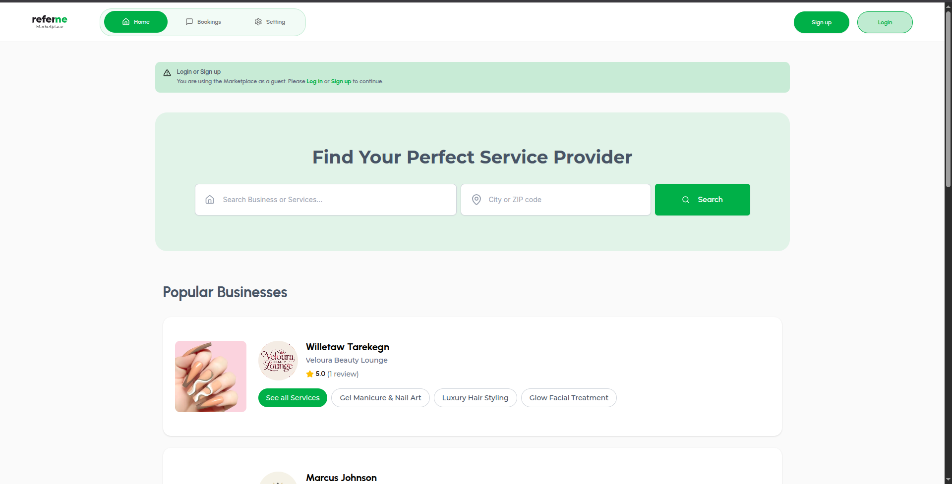 ReferMe Marketplace portfolio 1