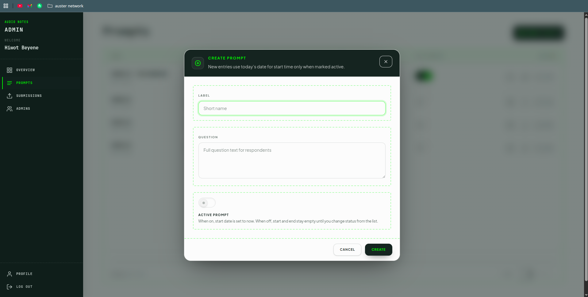 Voice Note Switchboard portfolio 3
